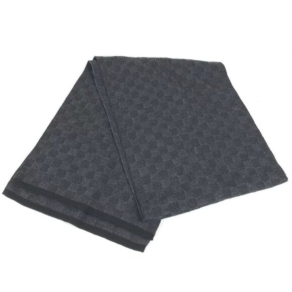 LOUIS VUITTON Damier Graphite Echarpes petit Damier Scarf Black/gray - Picture 2 of 14